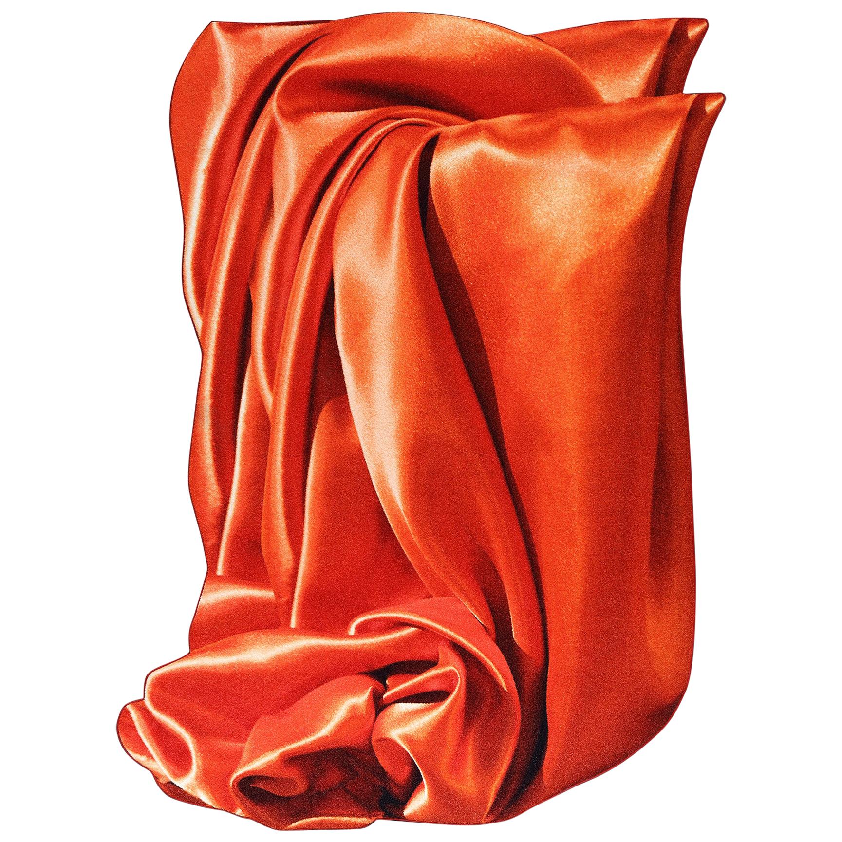 'Orange Orange', Eye-Catching Modern Tufted Tapestry, Art Wallhanging & Rug