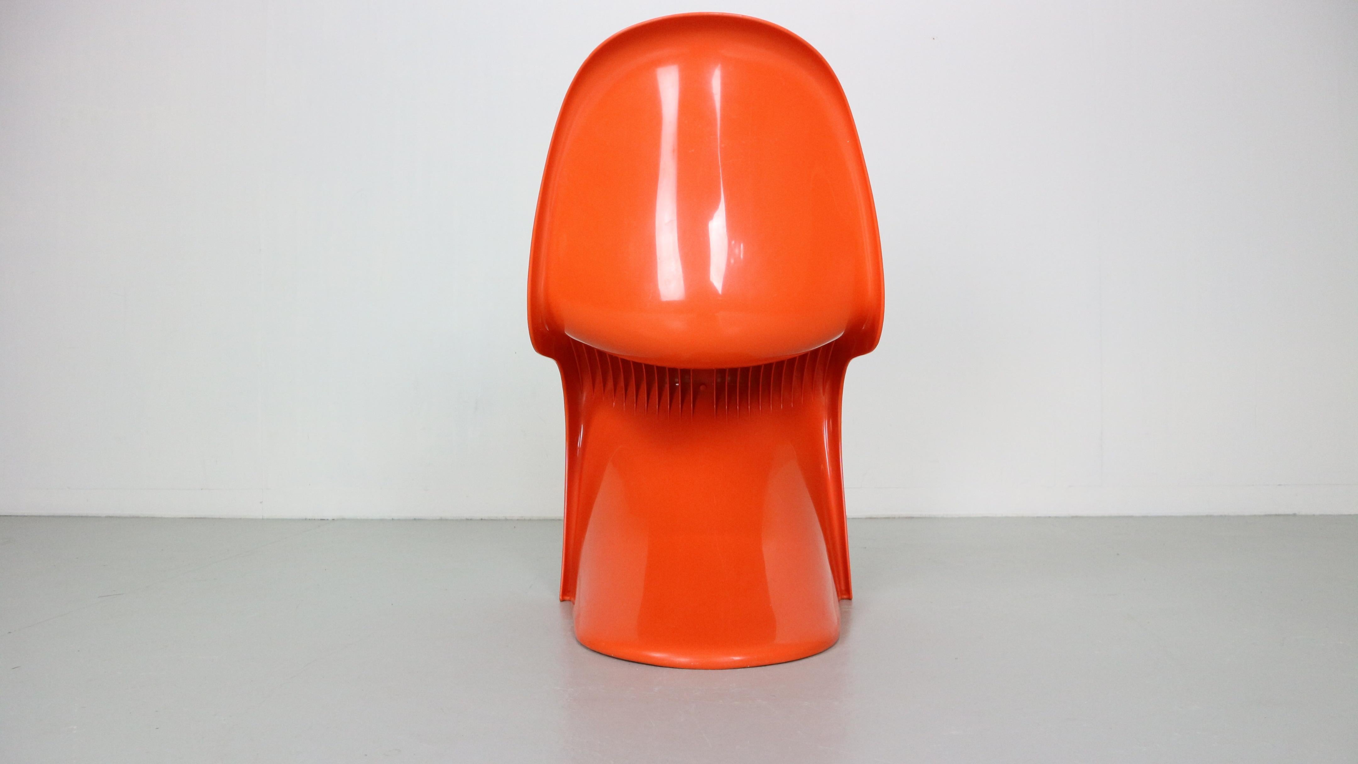 Orange Original Panton S Chairs by Verner Panton for Herman Miller, 1968 1