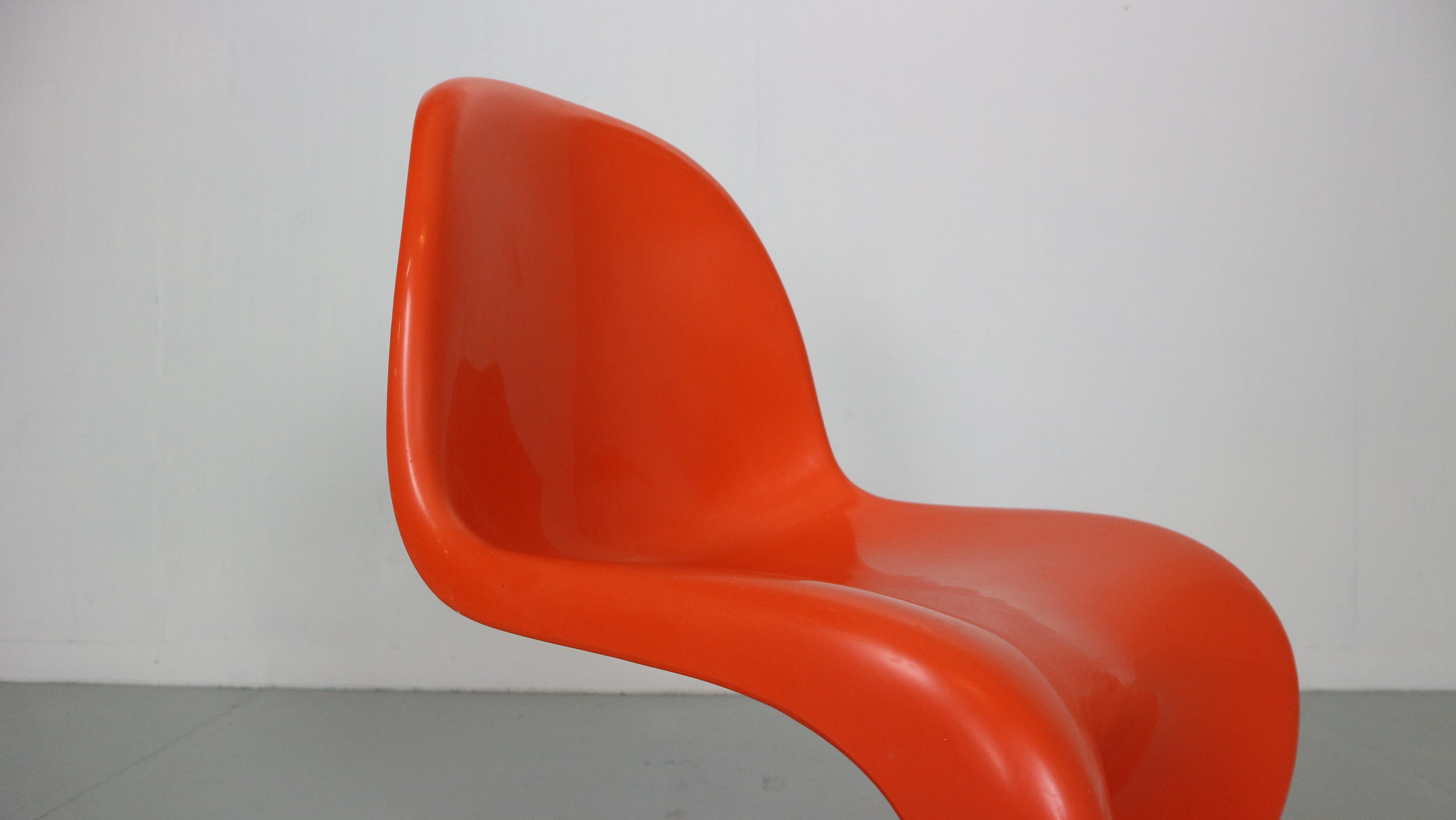 Orange Original Panton S Chairs by Verner Panton for Herman Miller, 1968 4