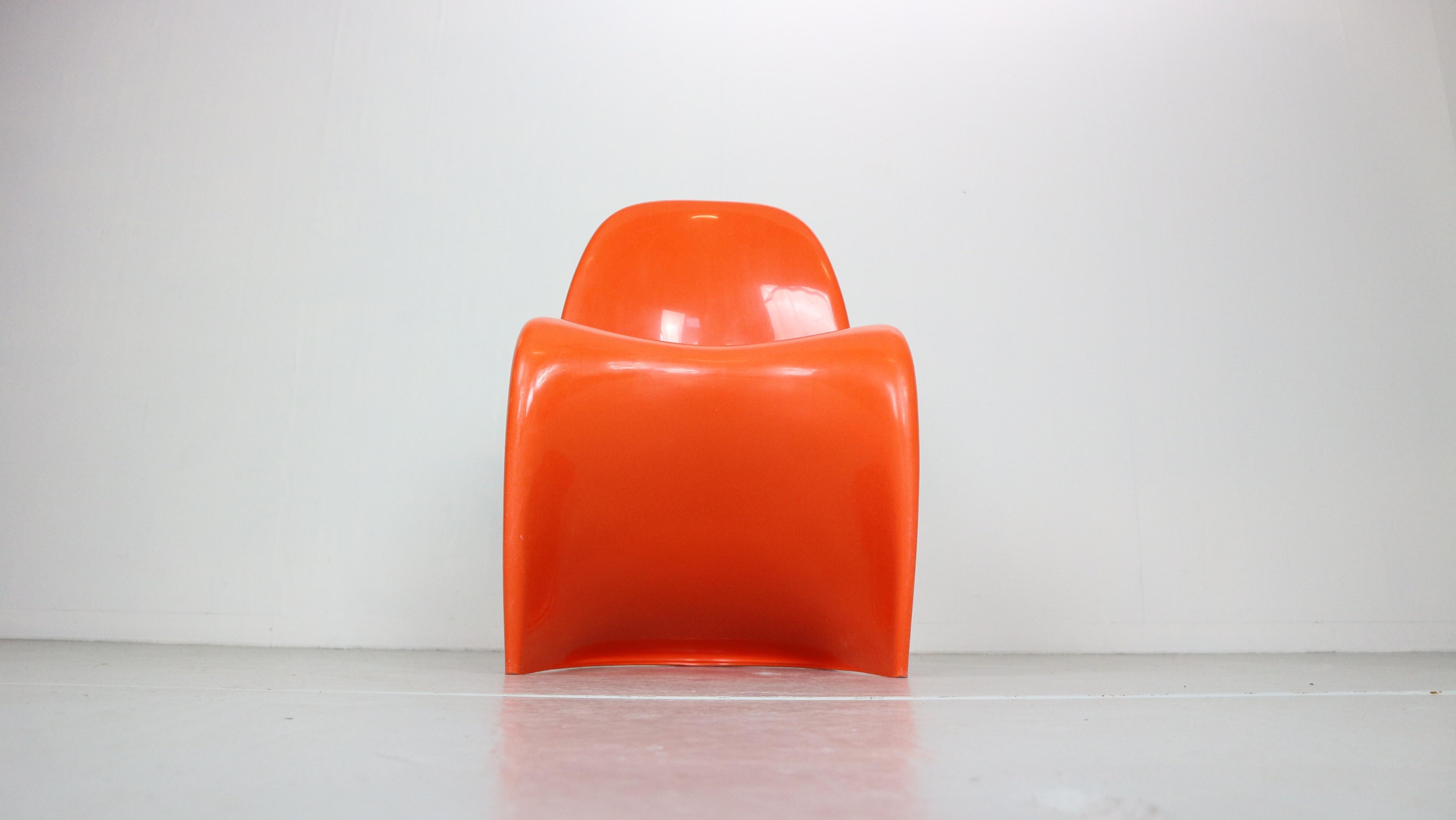 American Orange Original Panton S Chairs by Verner Panton for Herman Miller, 1968