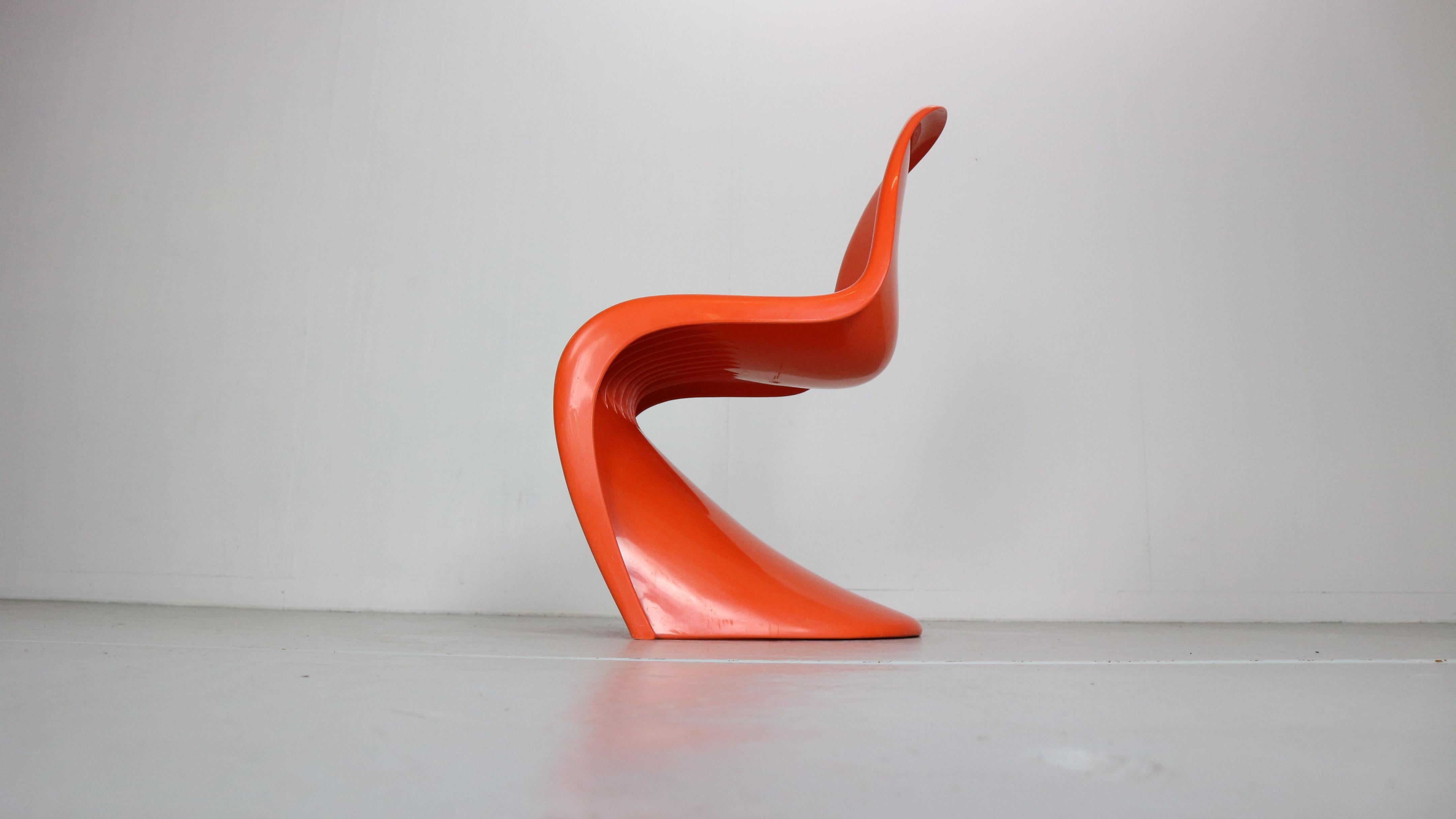 Orange Original Panton S Chairs by Verner Panton for Herman Miller, 1968 In Good Condition In The Hague, NL