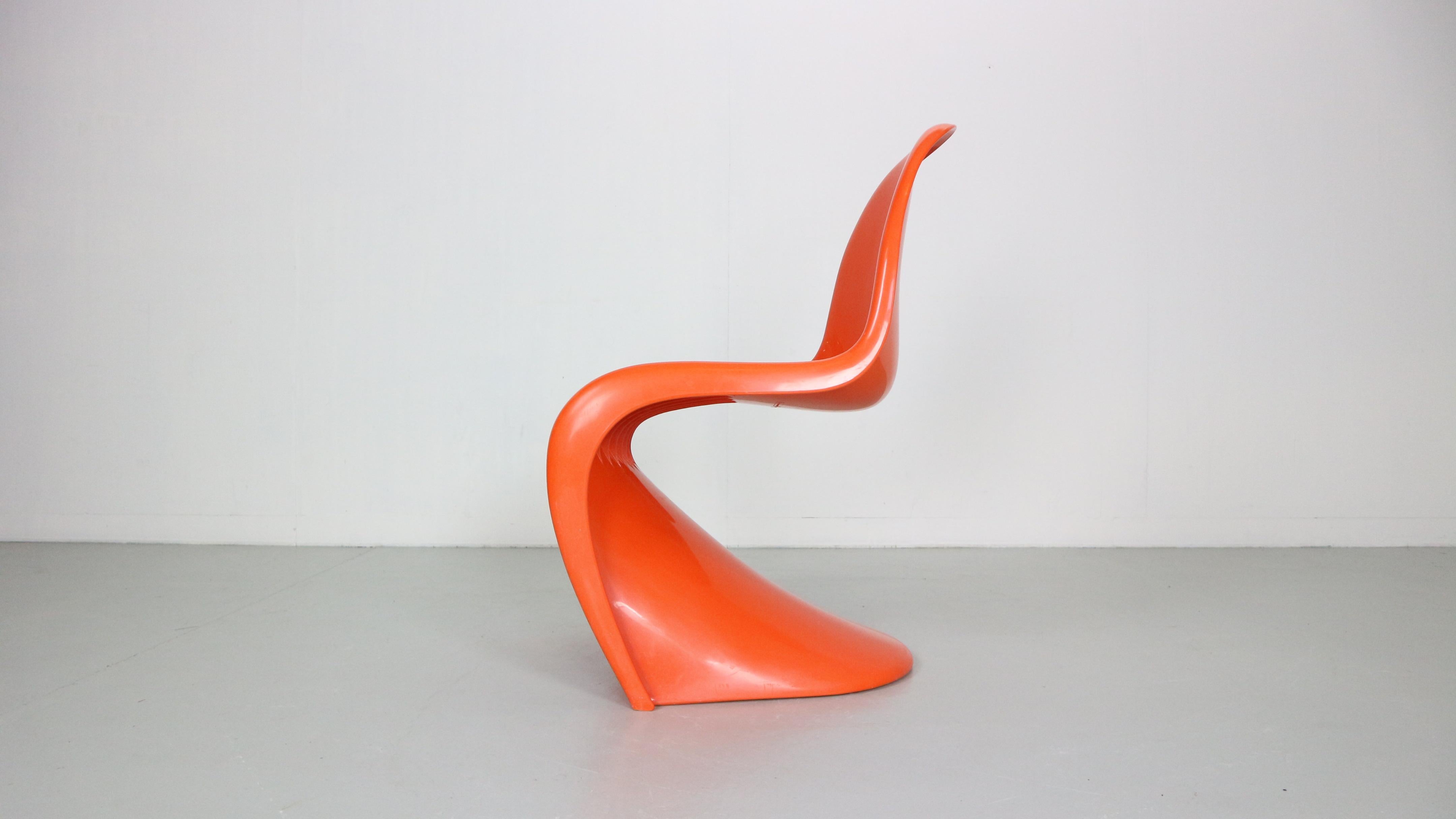 Mid-20th Century Orange Original Panton S Chairs by Verner Panton for Herman Miller, 1968