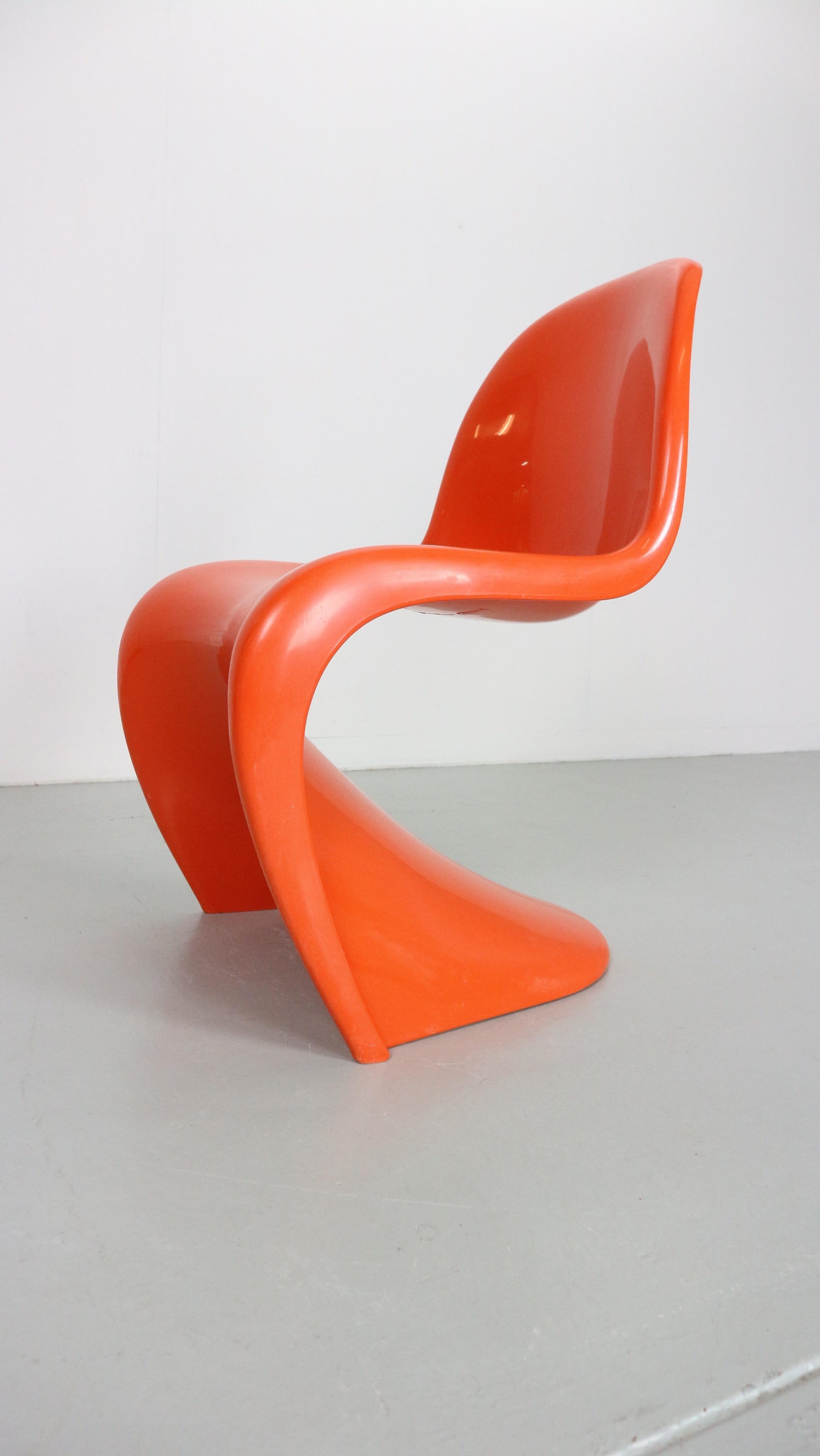 Plastic Orange Original Panton S Chairs by Verner Panton for Herman Miller, 1968