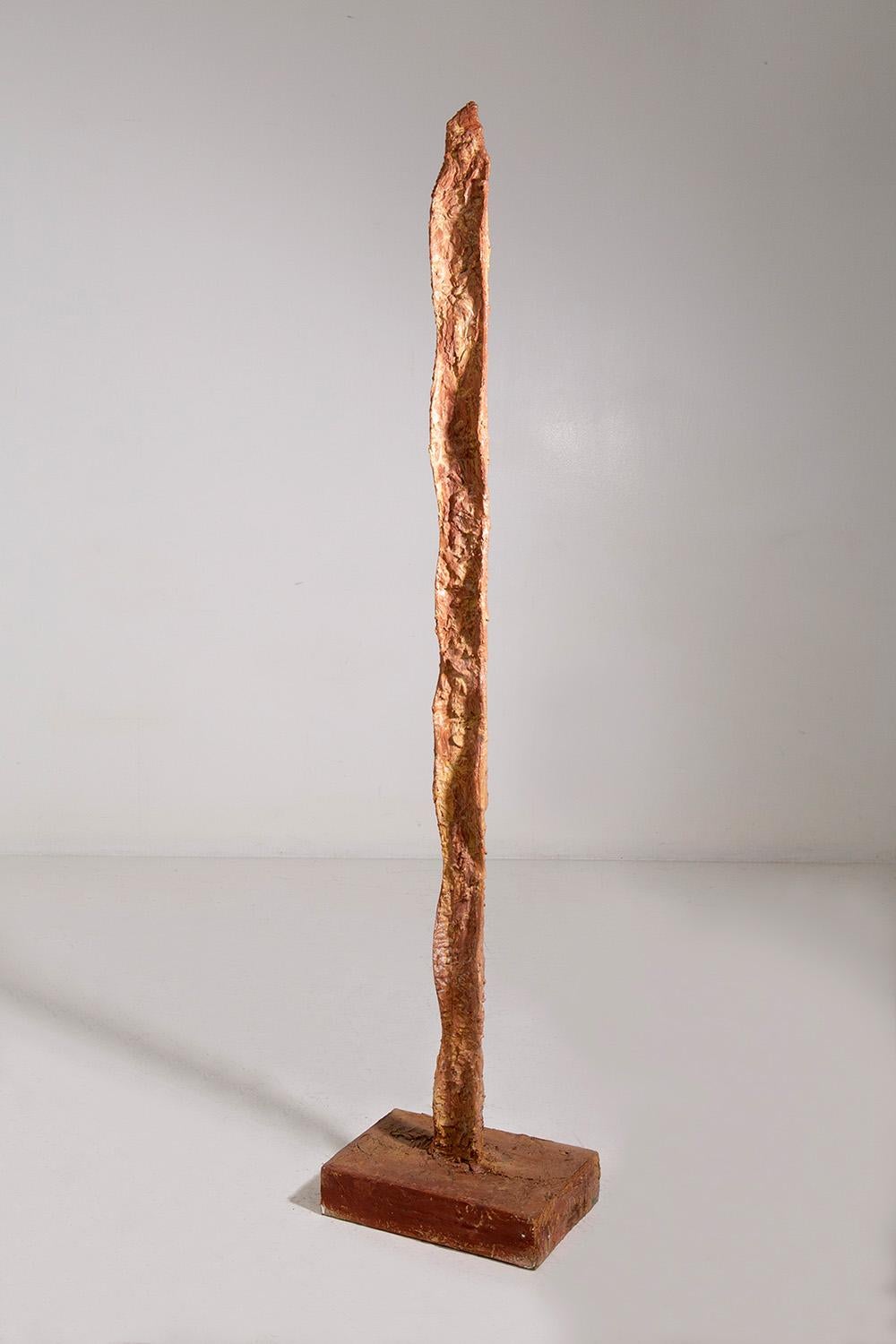 Post-Modern Orange painted iron sculpture by Mario Brunelli For Sale