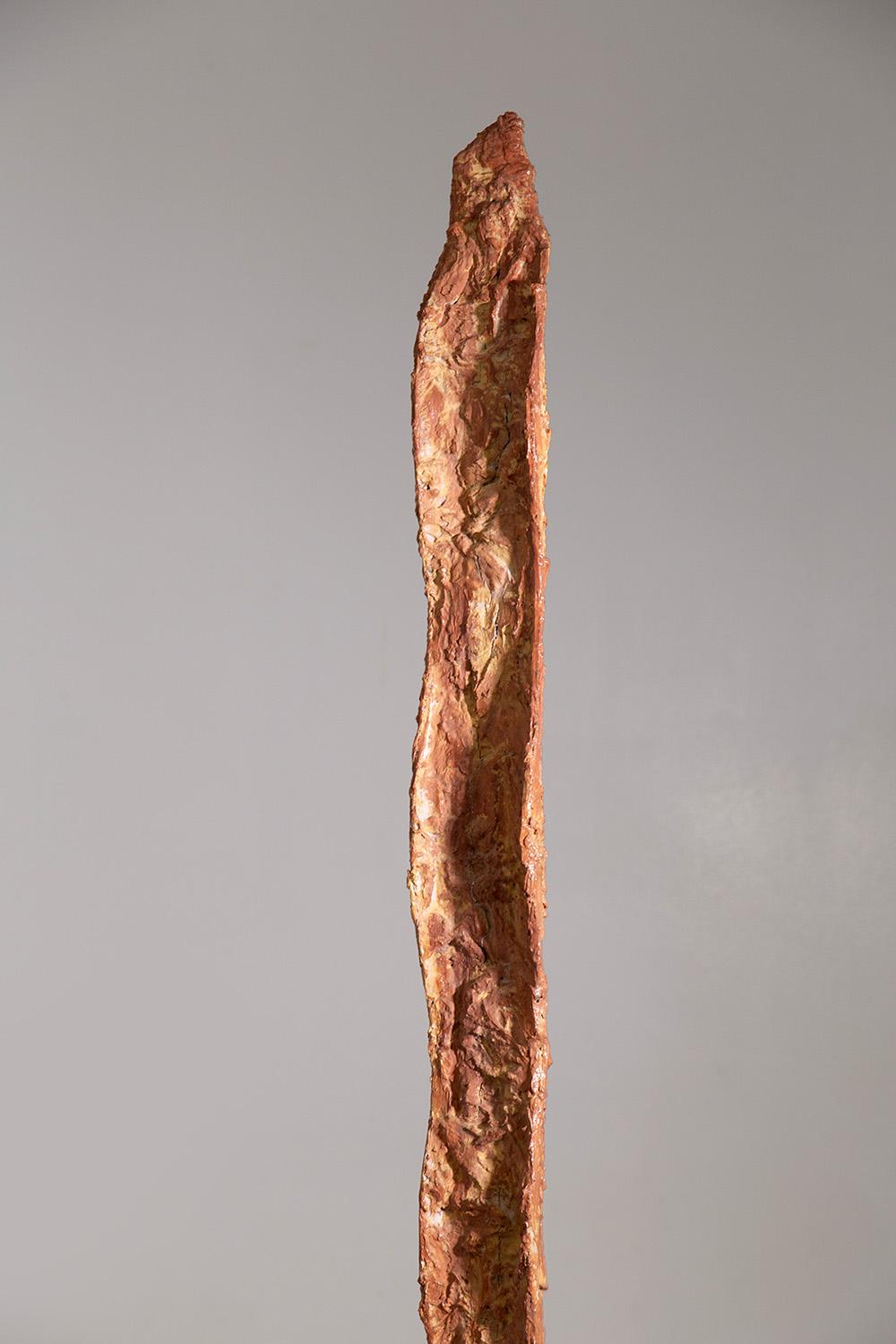 Italian Orange painted iron sculpture by Mario Brunelli For Sale