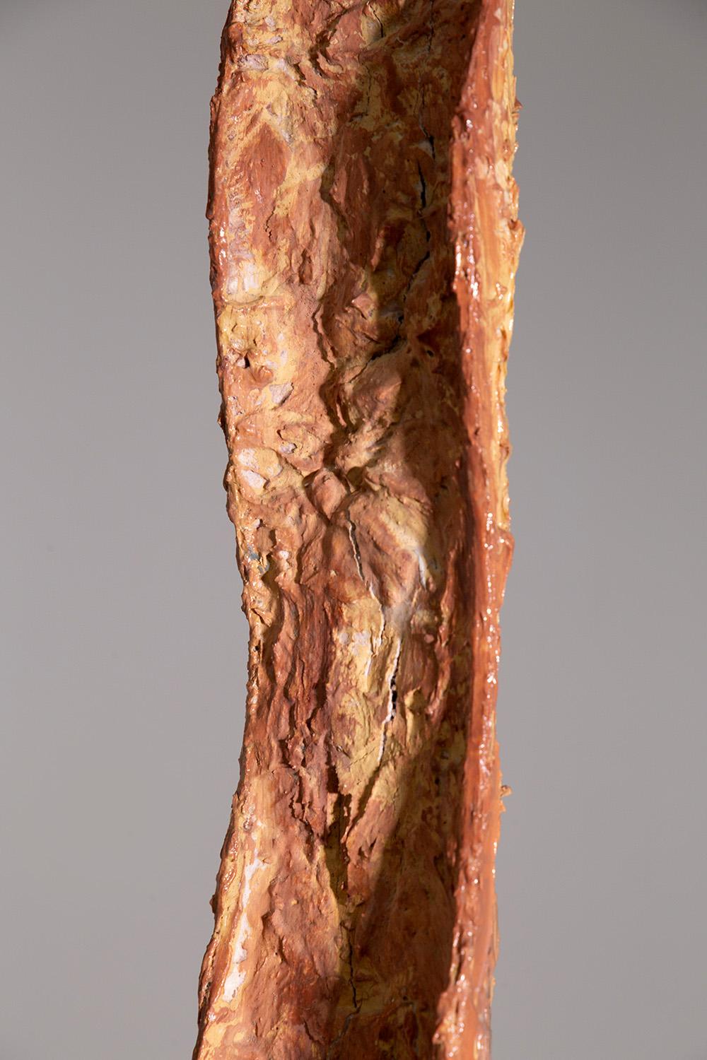 Late 20th Century Orange painted iron sculpture by Mario Brunelli For Sale