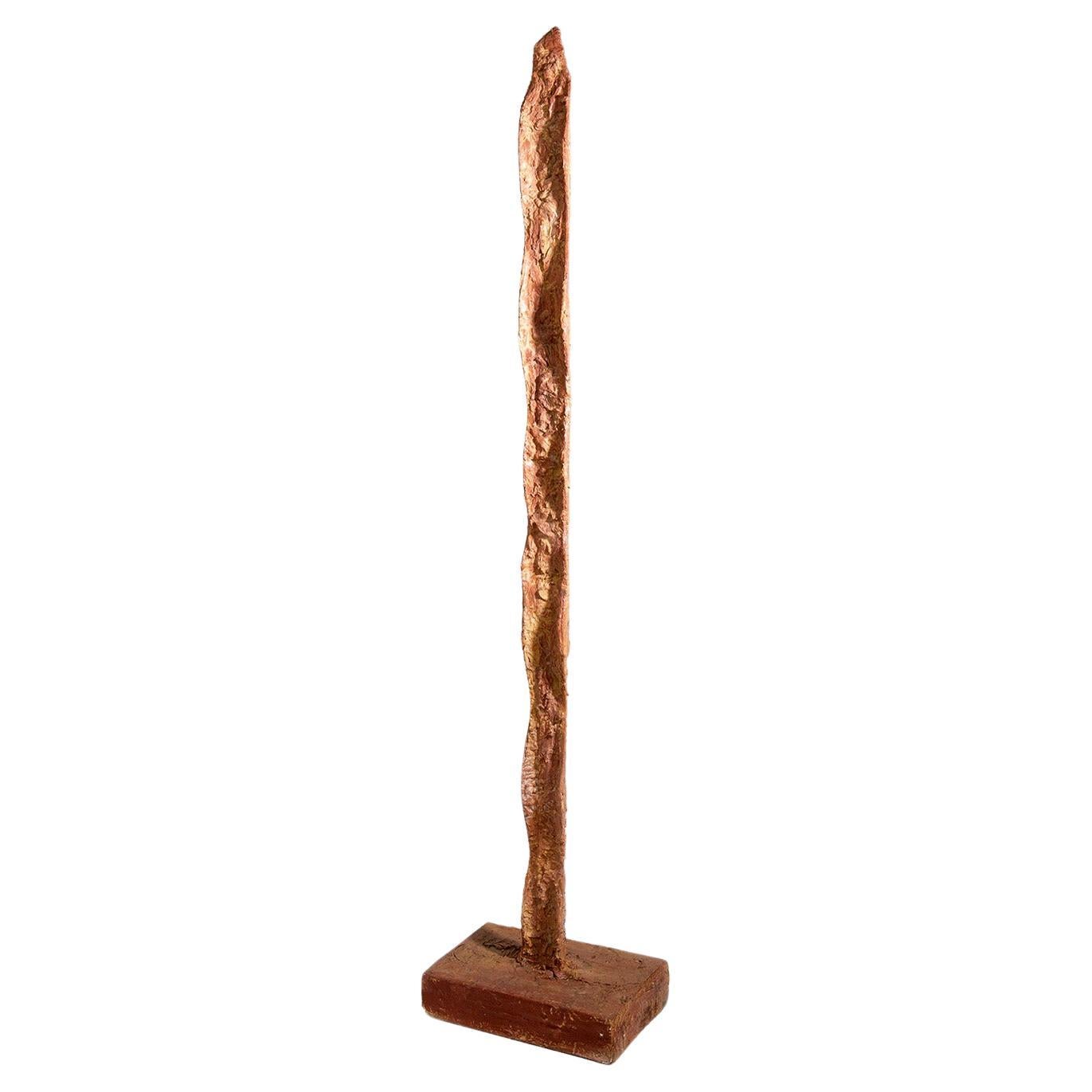 Orange painted iron sculpture by Mario Brunelli For Sale