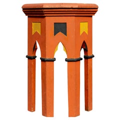 Orange Painted Side Table