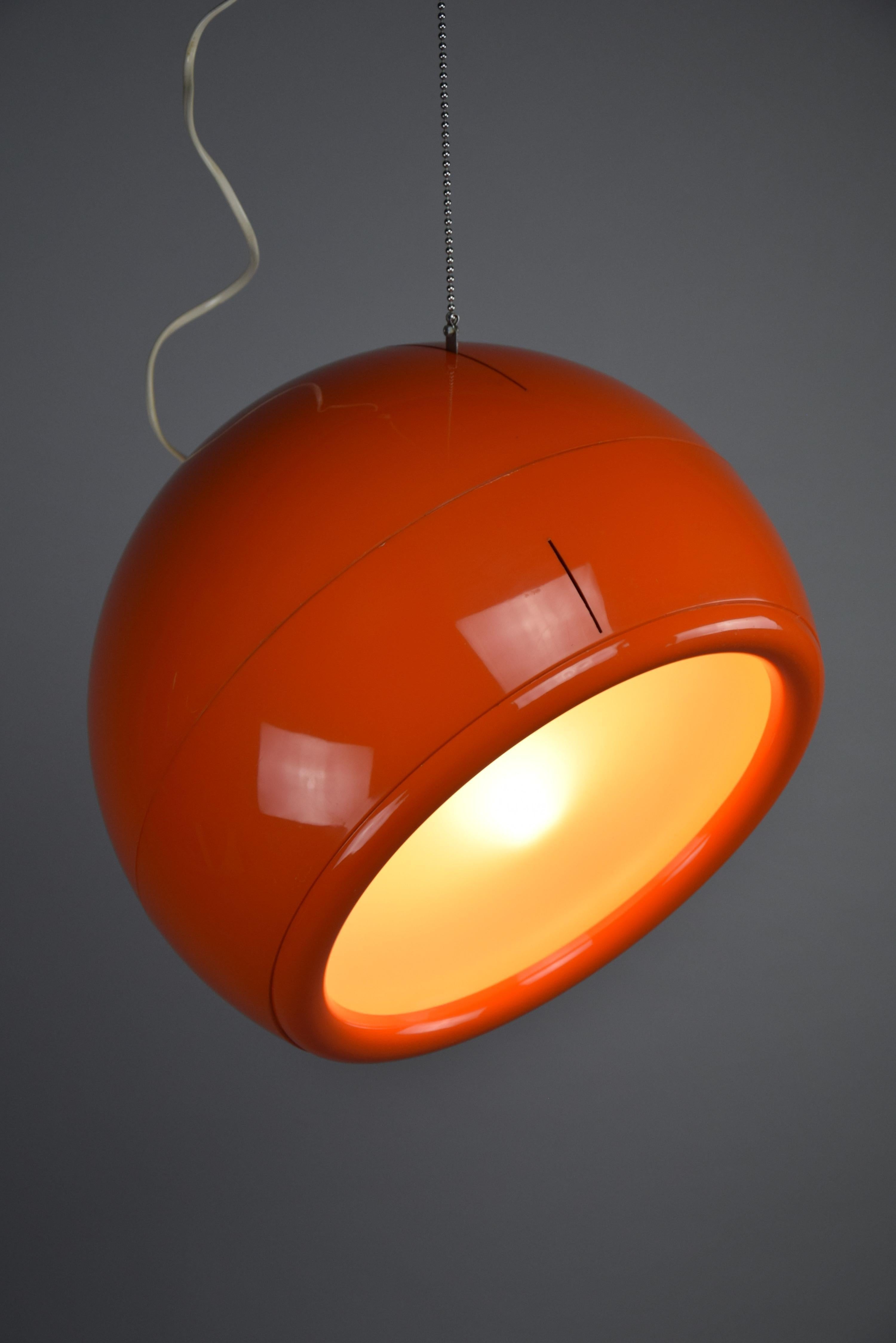 Orange Pallade Pendant Lamp by Artemide 1968 For Sale 2