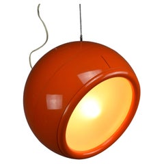 Orangefarbene Pallade-Pendelleuchte von Artemide 1968