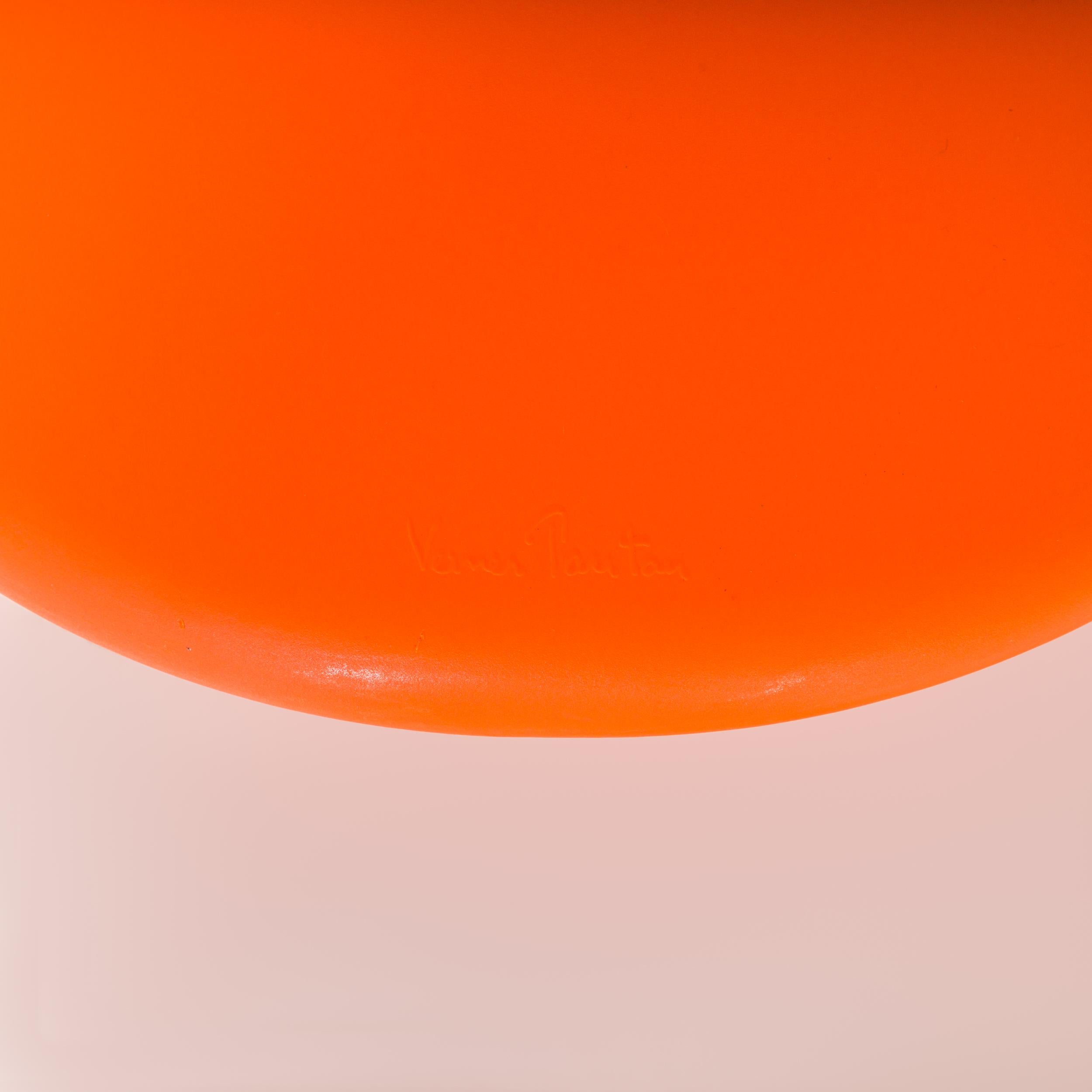 Orange Panton Chairs by Verner Panton for Vitra, Set of 8 7
