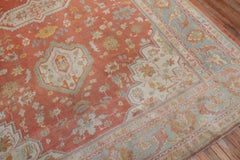 Zabihi Collection Orange Peel Antique Turkish Oushak Carpet