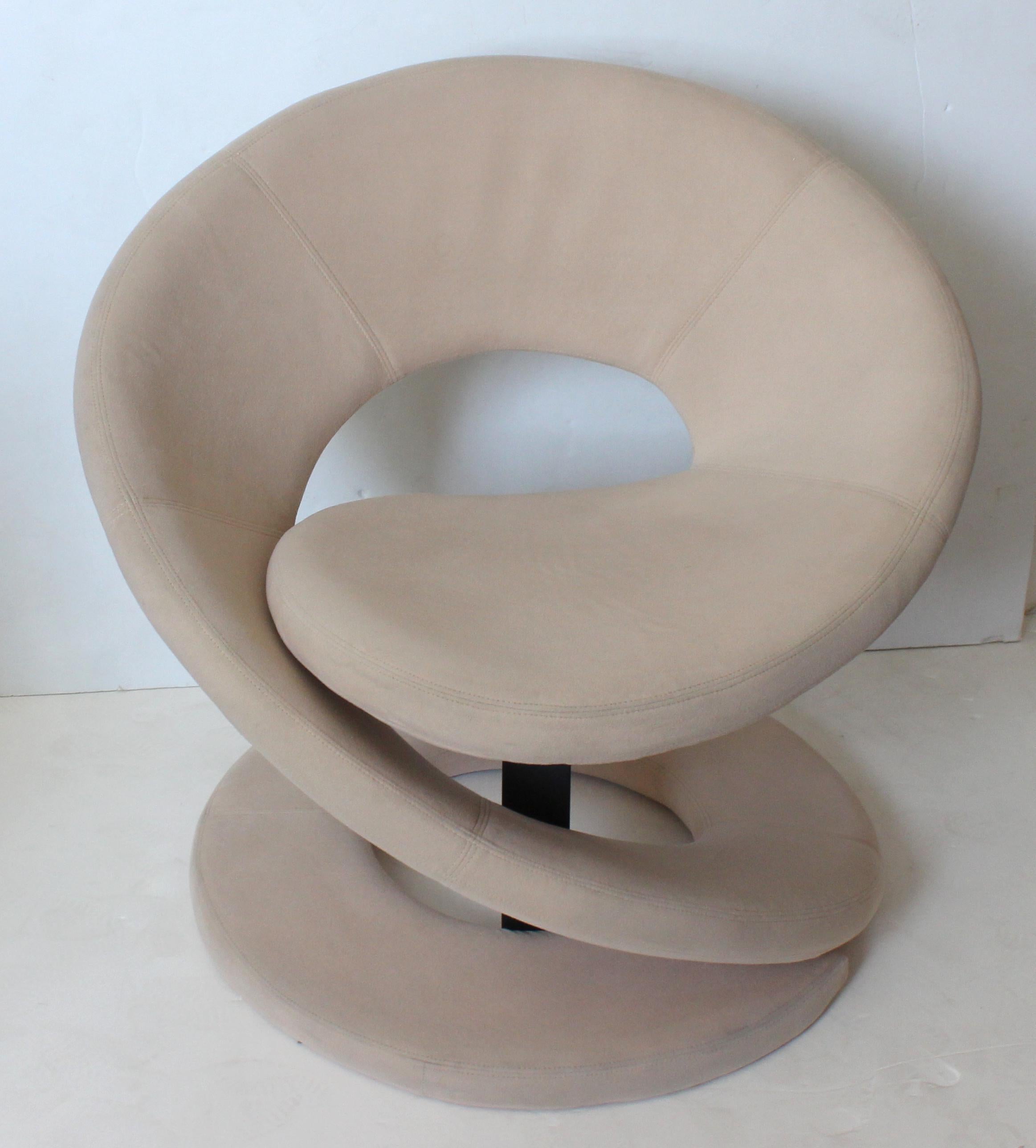 Fabric Orange Peel Lounge Chair Style of Louis Durot