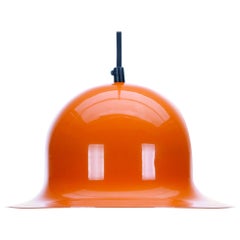 Orange Pendant 1960s Scandinavian Industrial Hanging Lamp