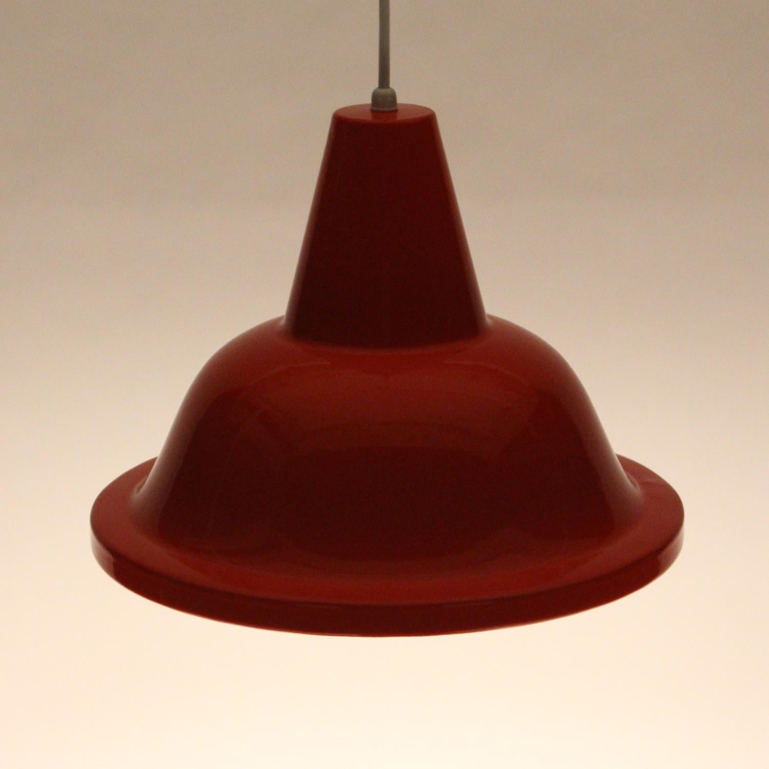 Mid-20th Century Orange Pendant 1960s Scandinavian Industrial Lighting Design
