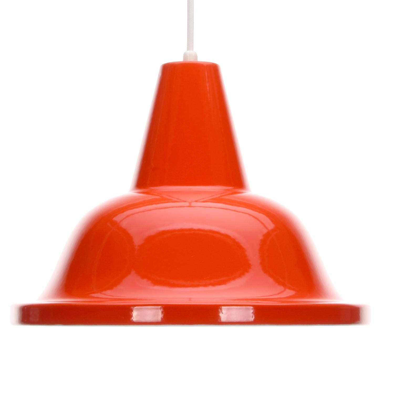 Orange Pendant 1960s Scandinavian Industrial Lighting Design