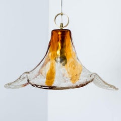 Orange Petal Pendant Lamp Model By Carlo Nason for Mazzega