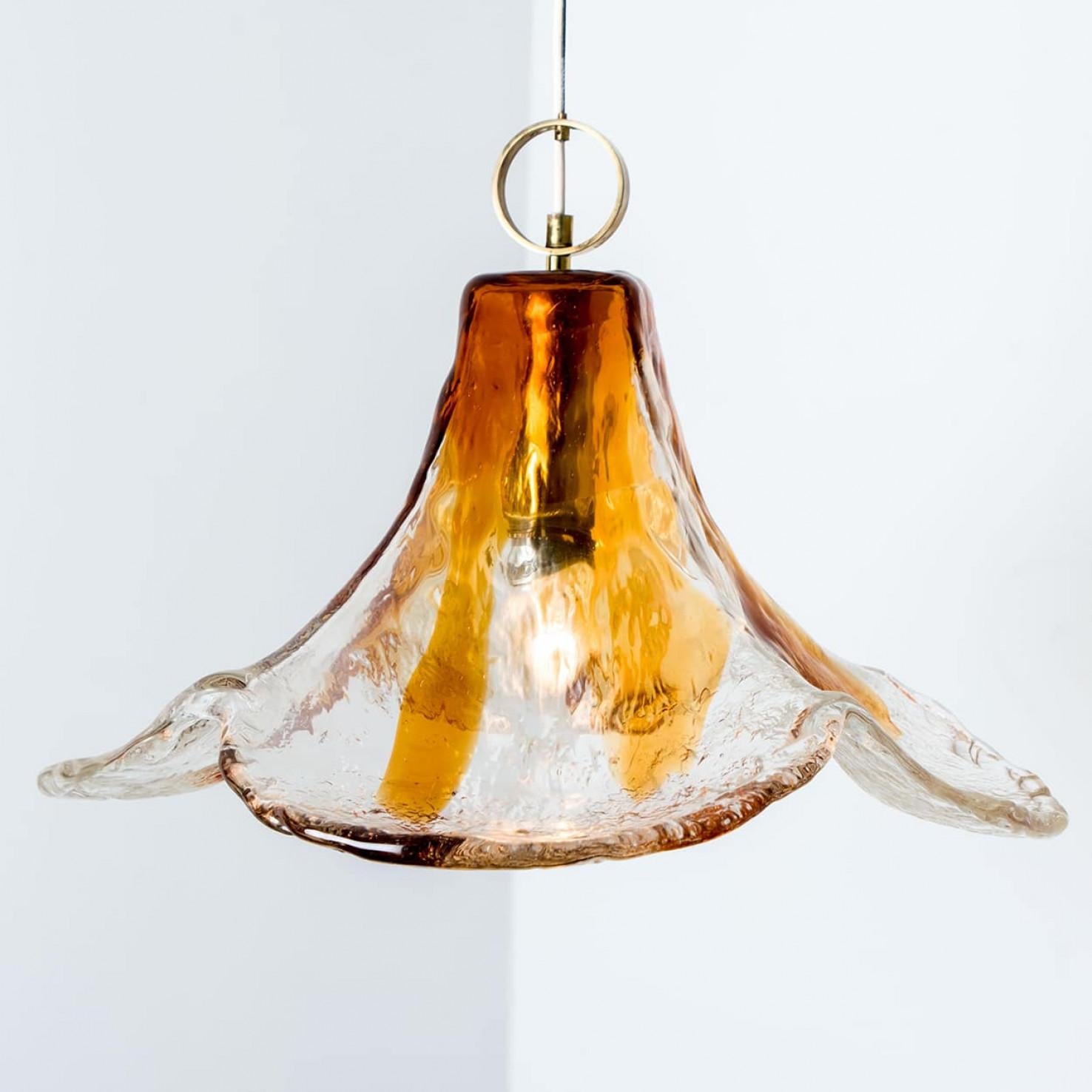 Lámpara Colgante Pétalo Naranja Model By Carlo Nason for Mazzega Italiano en venta