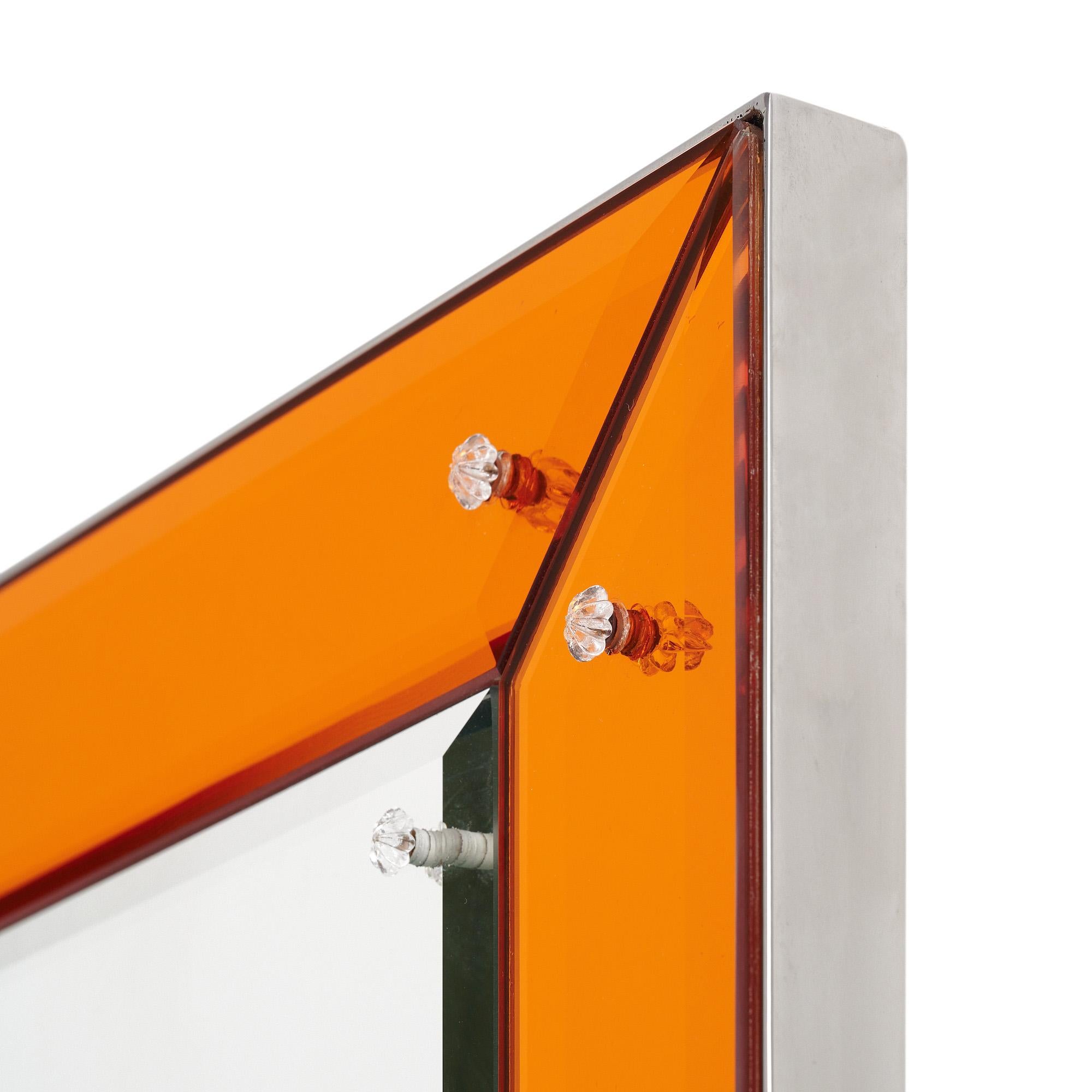Specchio vintage modernista arancione di Philippe Starck in vendita 2