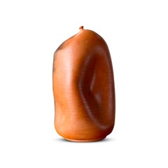 Vase en céramique Orange Pit Fire, Sculpture en céramique, Sculpture en céramique moderne et terreuse
