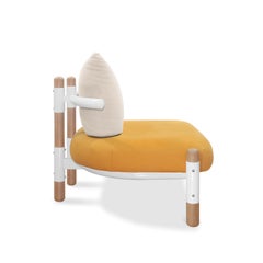 Orange PK15 Single Seat Sofa, Steel Structure & Wood Legs by Paulo Kobylka