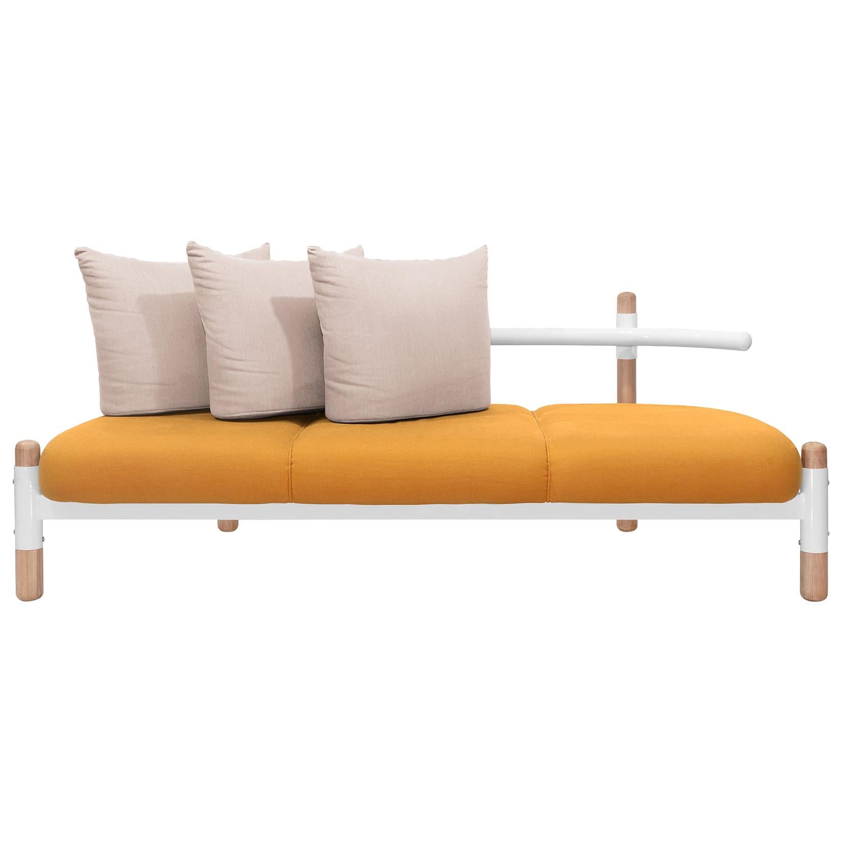 Orange PK15 Three-Seat Sofa, Carbon Steel Structure & Wood Legs by Paulo Kobylka For Sale
