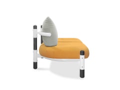 Orange PK15 Two-Seat Sofa, Steel Structure & Ebonized Wood Legs by Paulo Kobylka