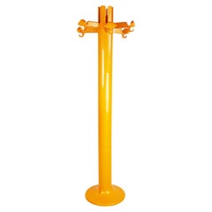 Orange plastic free standing coat rack Planta by G. Piretti for Anonima Castelli