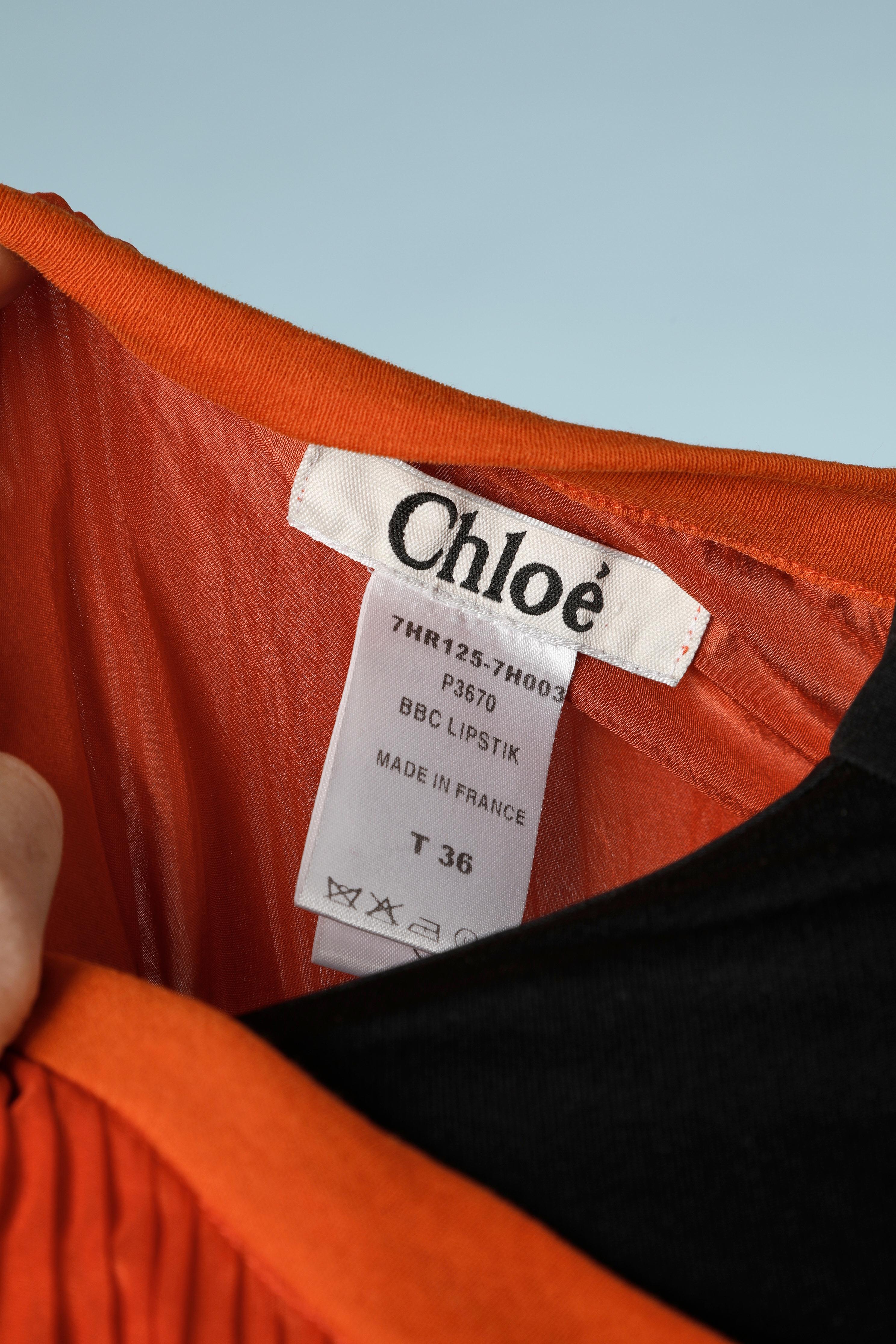 Orange pleated dress Chloé 1