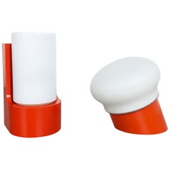 Orange Pop Art Wall Lights Sconces by RAAK, Netherlands 1970s