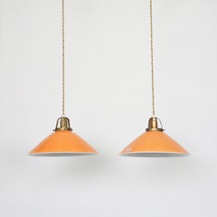 Lampade a sospensione in porcellana arancione di Søholm, Danimarca