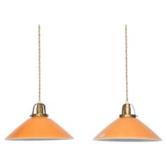 Lampade a sospensione in porcellana arancione di Søholm, Danimarca