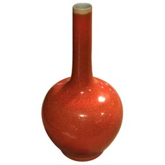 Orange Porcelain Vase, Chinese, Contemporary