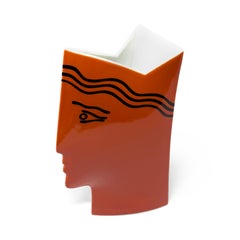 Orange Postmodern Vase by Heide Warlamis for Vienna Collection