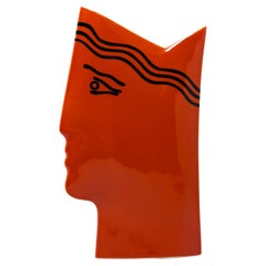 Vaso arancione postmoderno di Heide Warlamis per Vienna Collectional