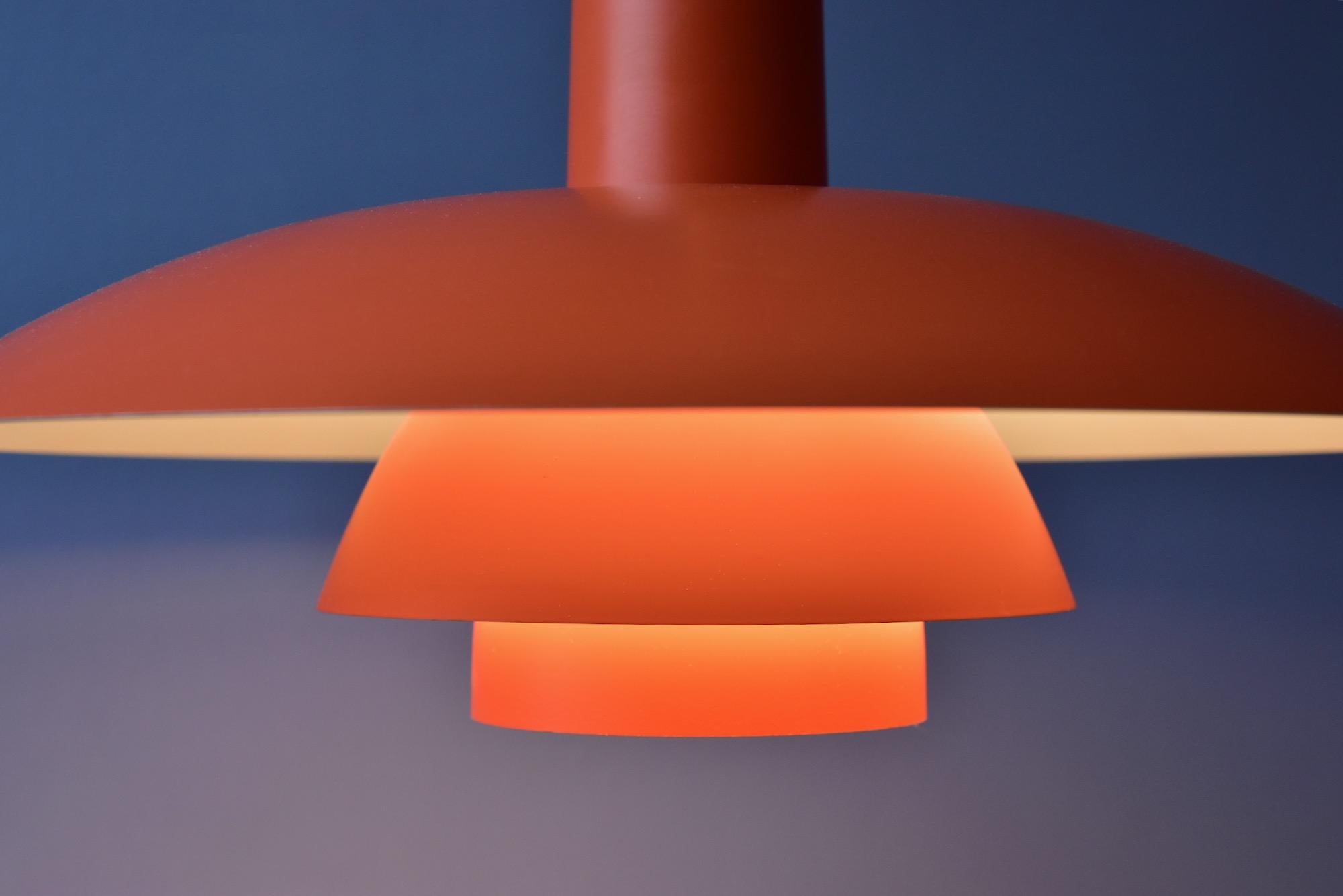 Mid-20th Century Orange Poul Henningsen PH 4/3 Pendant Lamp by Louis Poulsen, Denmark