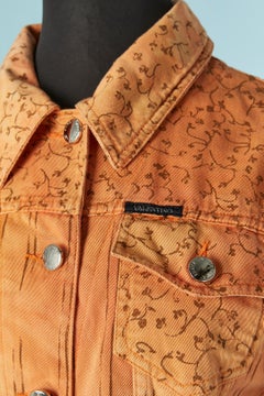 Orange printed cotton jacket VALENTINO JEAN'S