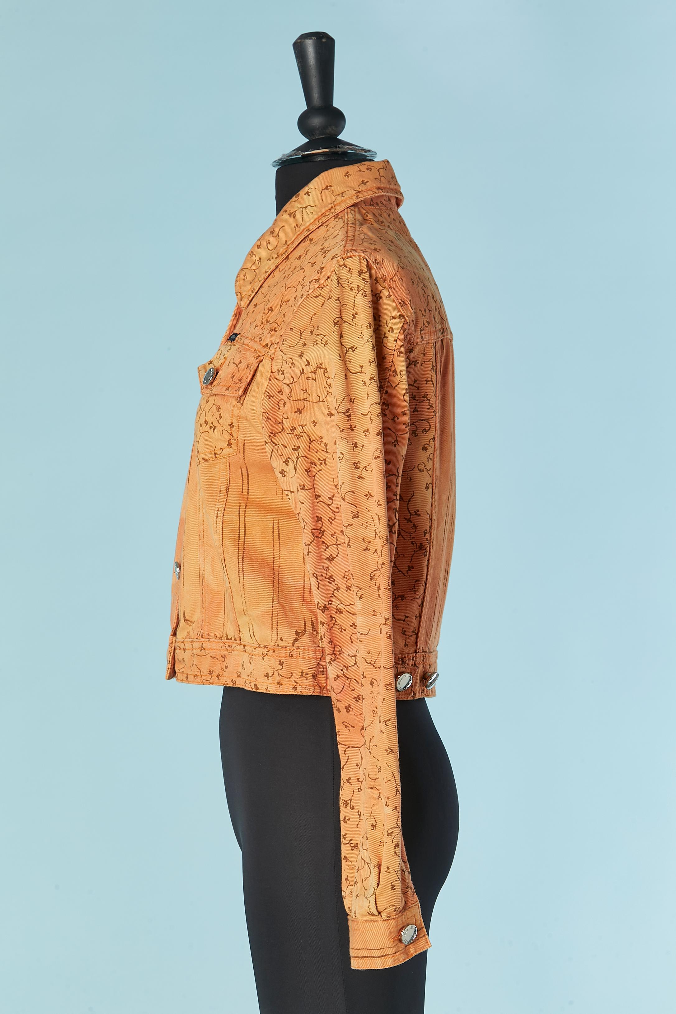 Women's Orange printed cotton jacket VALENTINO JEAN'S For Sale