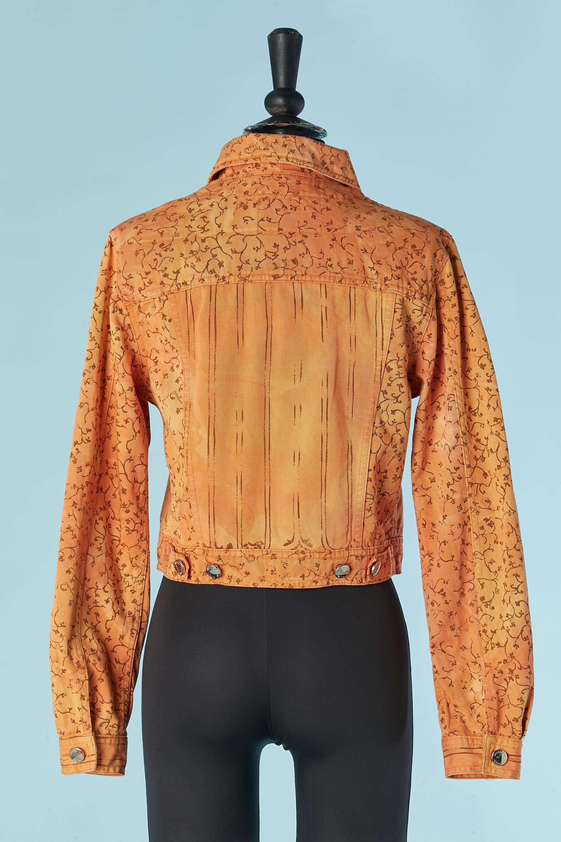 Orange printed cotton jacket VALENTINO JEAN'S For Sale 1