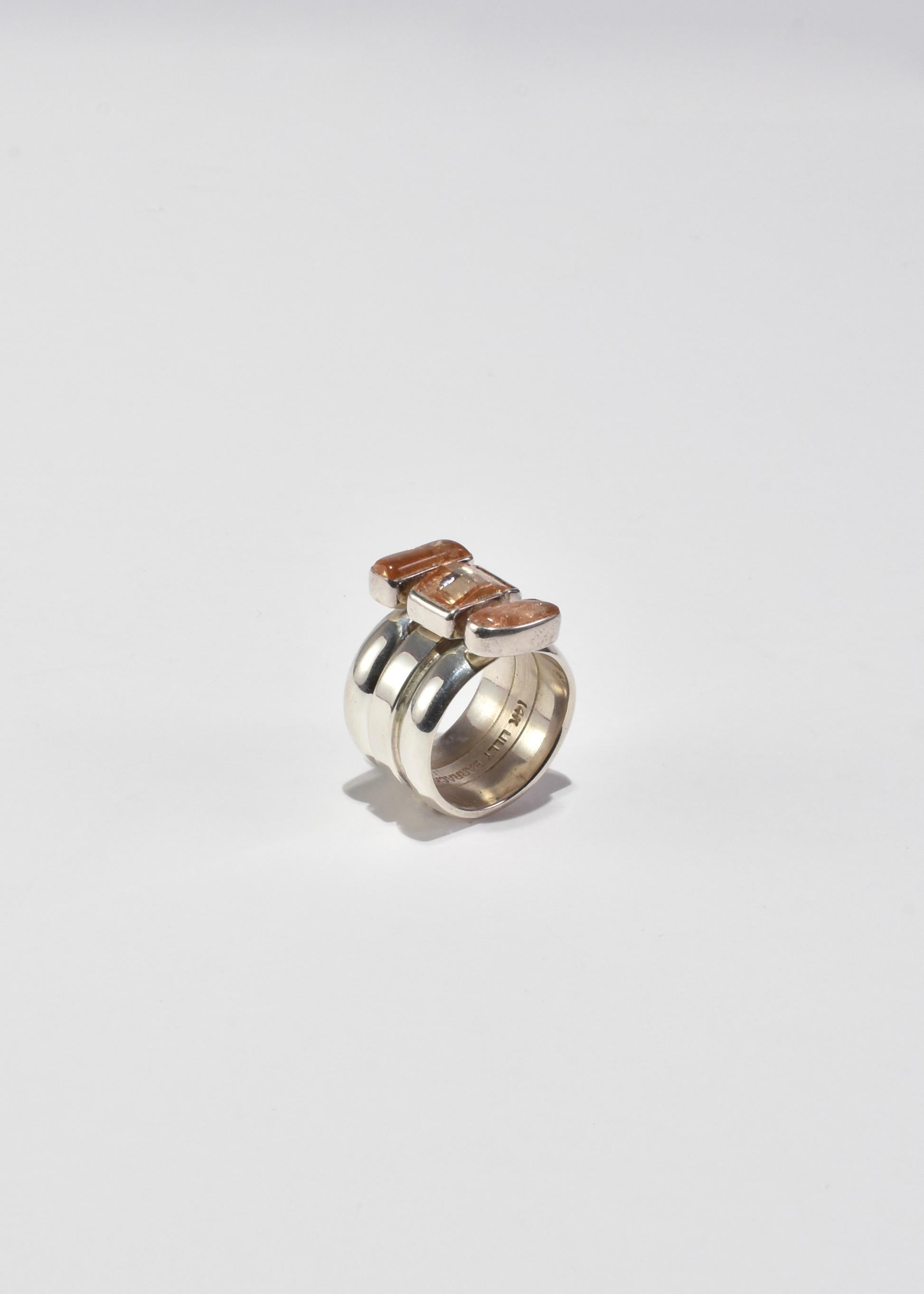 Orangefarbener Quarz-Ring im Zustand „Gut“ im Angebot in Richmond, VA