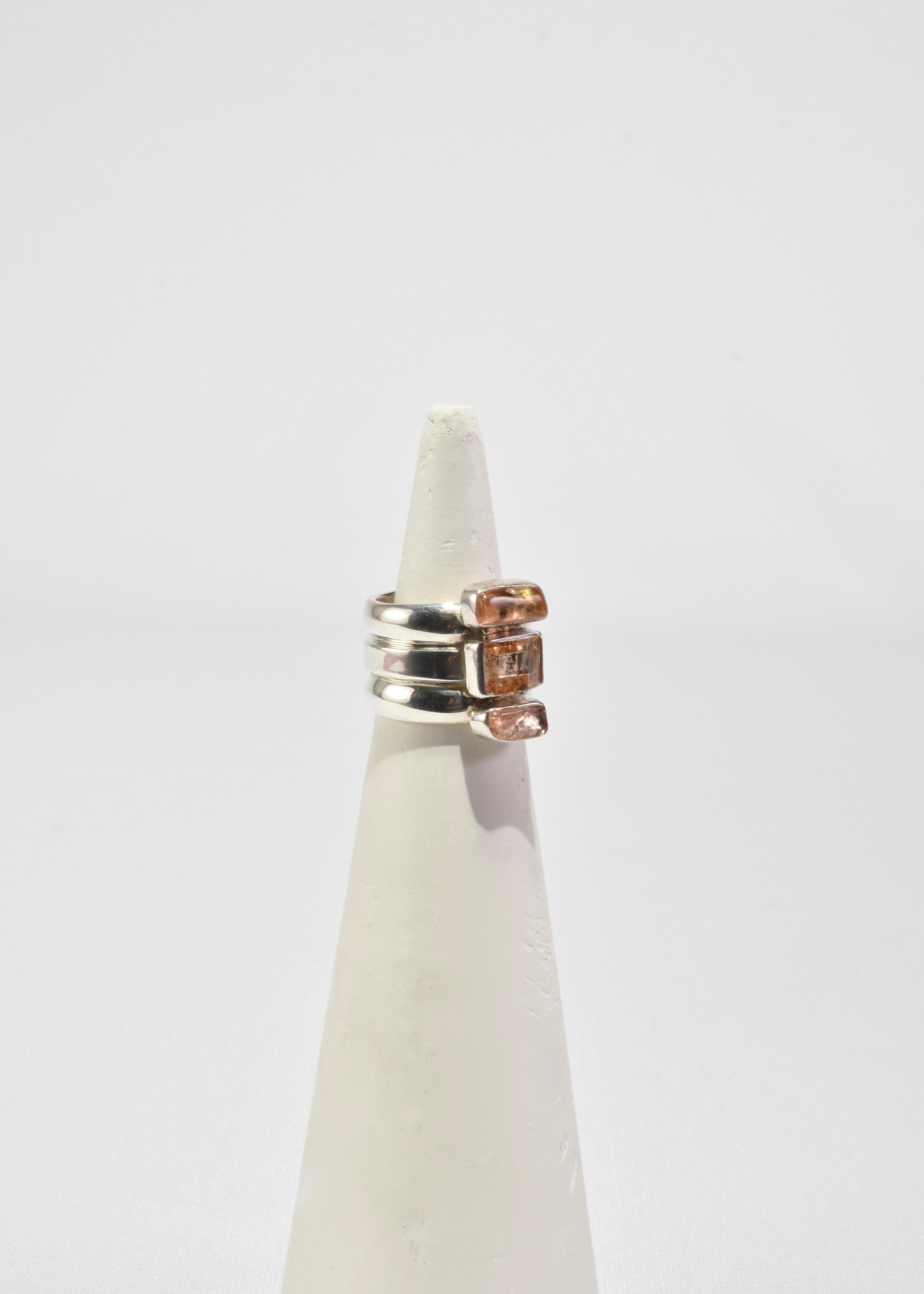 Women's or Men's Orange Quartz Ring For Sale