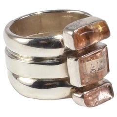 Bague en quartz orange