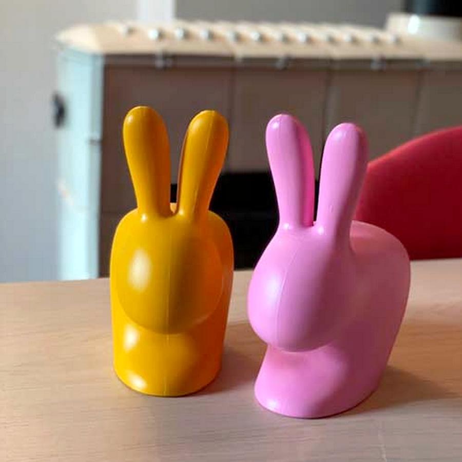 Modern Orange Rabbit Door Stopper / Bookends, Made in Italy