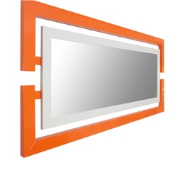 Orange Rectangle Wall Mirror, 'Customizable' - Immediately available in Green