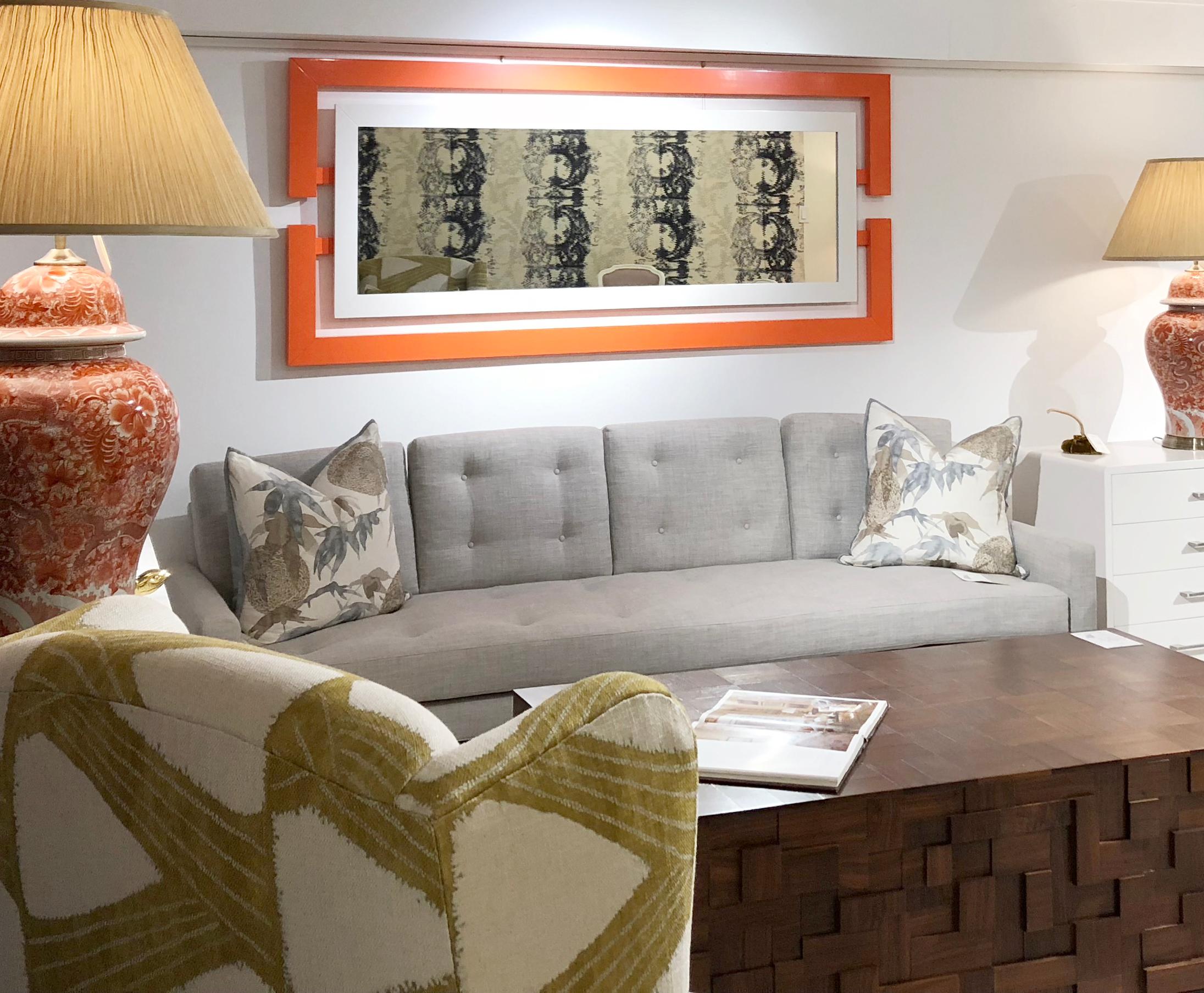 Espejo de Pared Rectangular Naranja, 'Personalizable' - Disponible inmediatamente en Verde Era espacial en venta