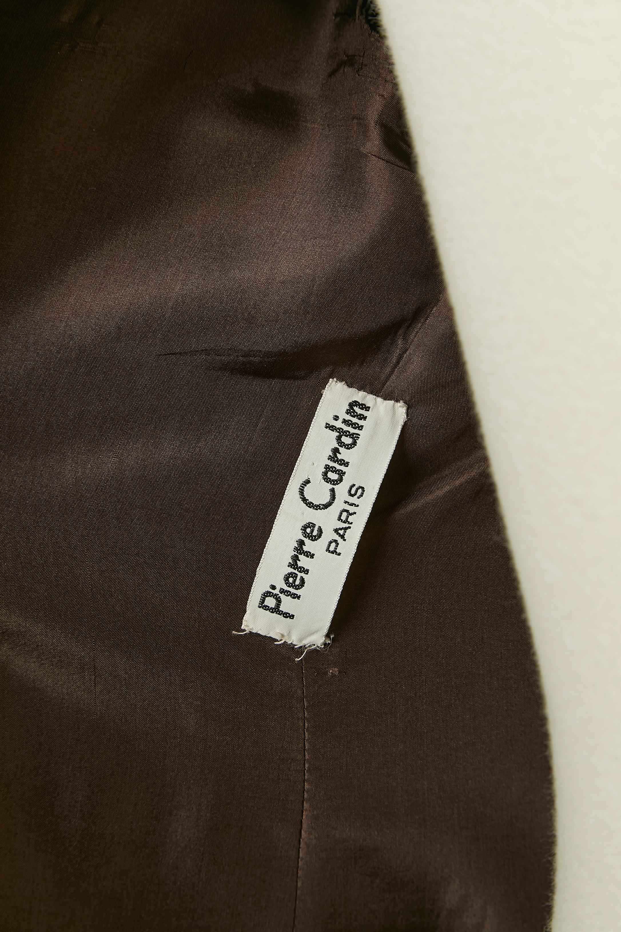 Orange, red and brown wool patchwork dress Pierre Cardin Circa 1970's For Sale 1