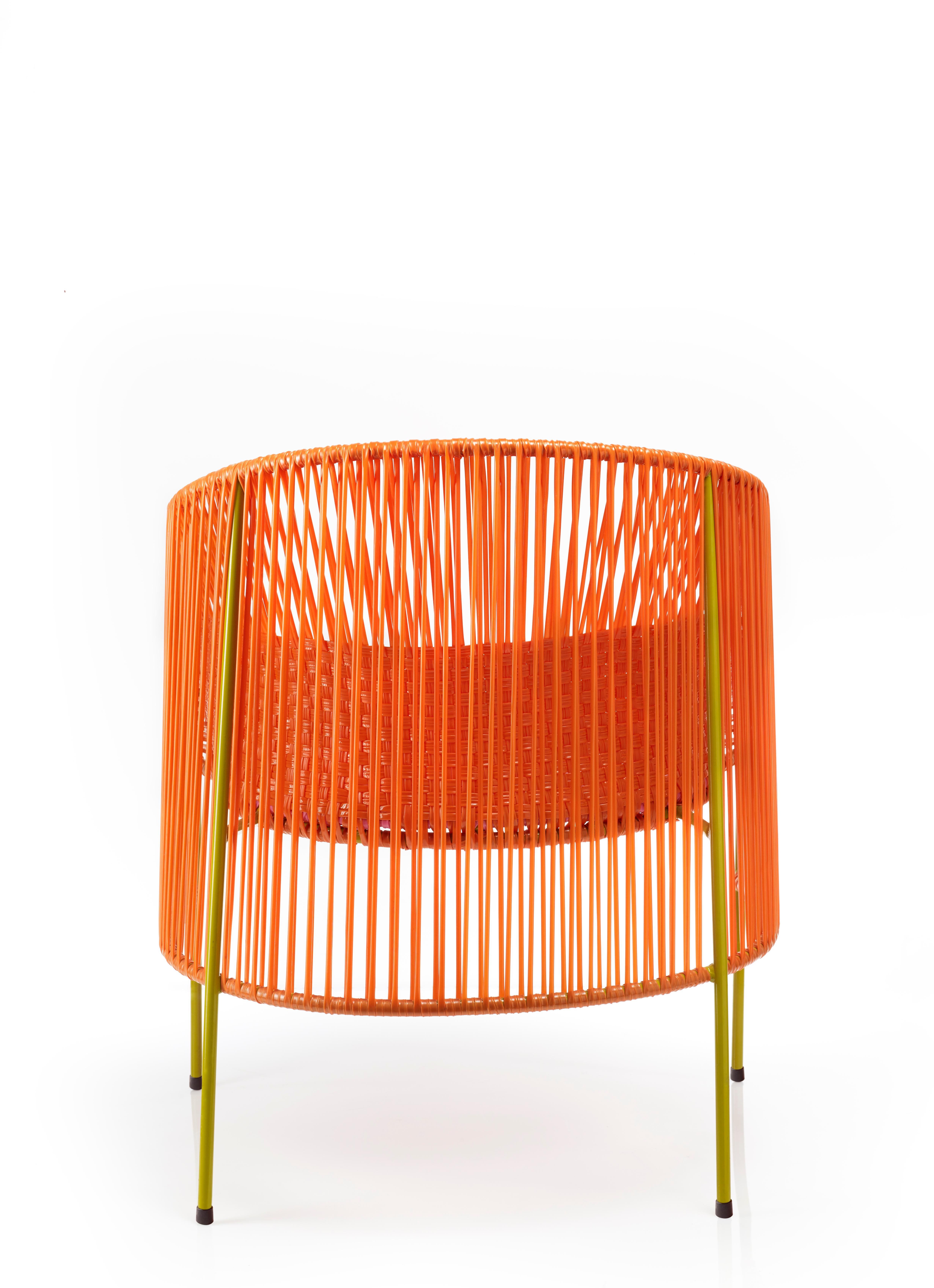 Powder-Coated Orange Rose Caribe Lounge Chair by Sebastian Herkner
