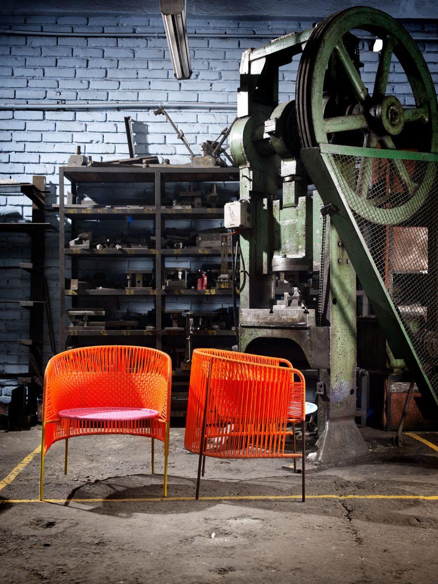 Steel Orange Rose Caribe Lounge Chair by Sebastian Herkner