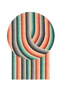 Orange Round Mirage Rug by Gandia Blasco