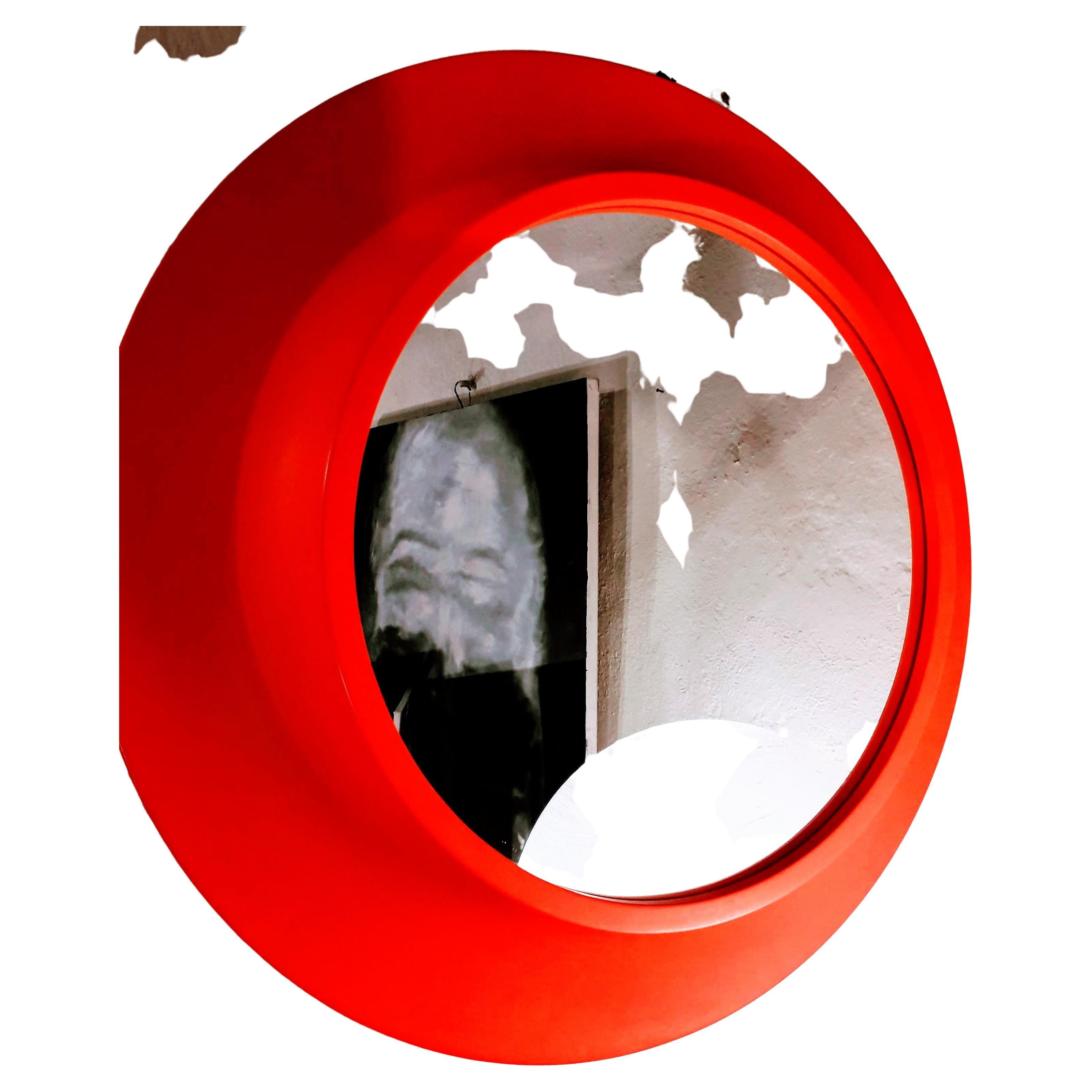 The Orange round mirror Mid-Century Modern, is very cool and decorative mirror.
